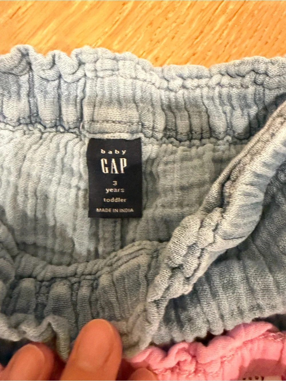 GAP Pink and Light Blue Cotton Gauze Kids Shorts with Ruffle Waist